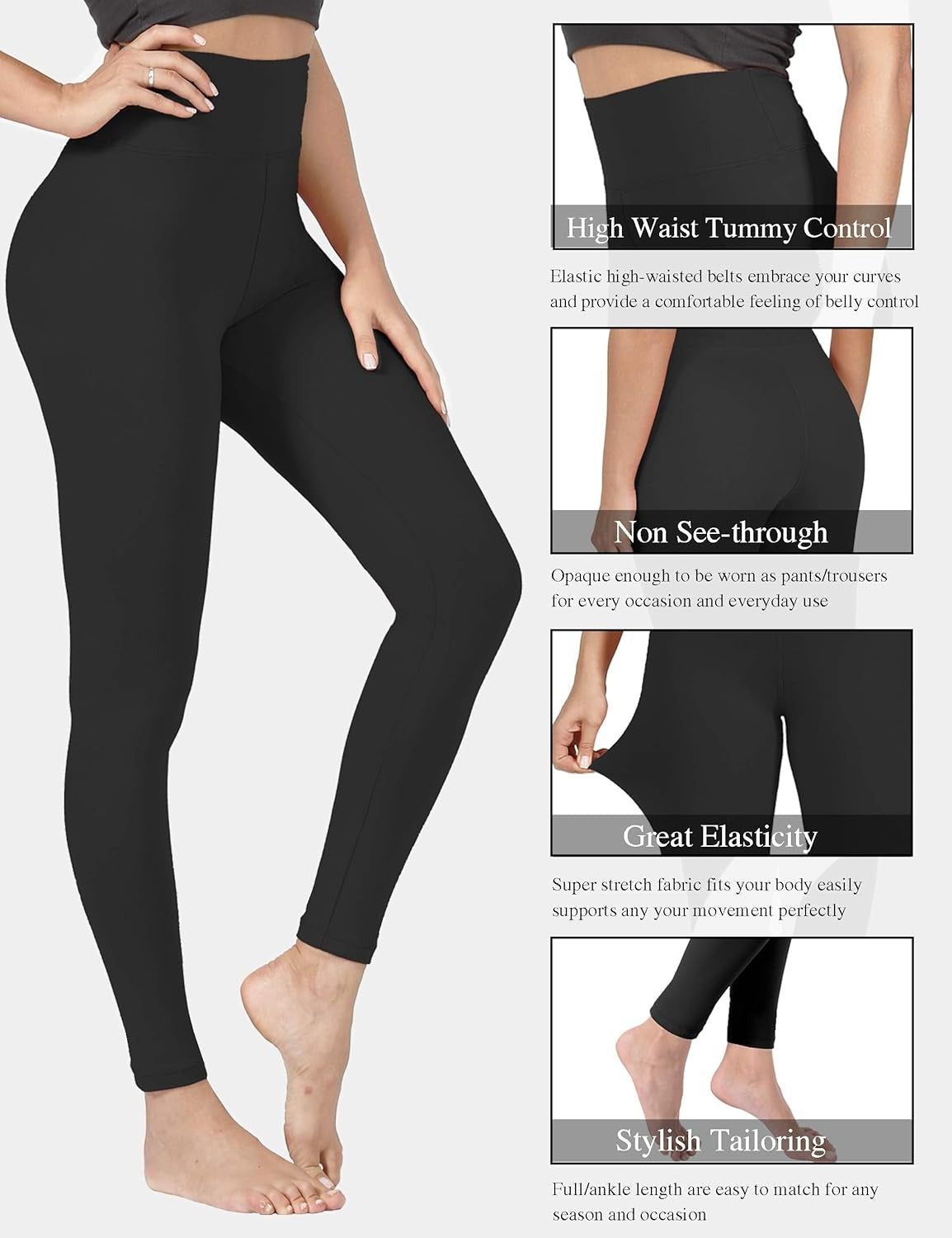 High Waisted Leggings for Women Buttery Soft Stretchy Tummy Control Workout