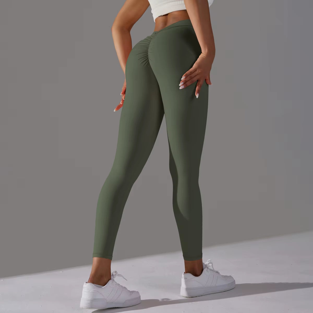 Scrunch Butt Gym Leggings Sexy V Waist Push up Leggings Women Fiteness Leggings Naked Feeling Yoga Pants Workout Tights Leggings