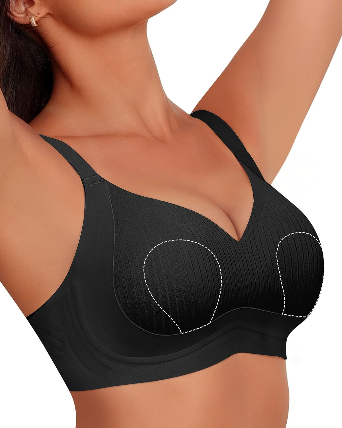 Wireless Bra for Women Support and Lift No Underwire Full Coverage Soft Comfort Regular plus Size Bras