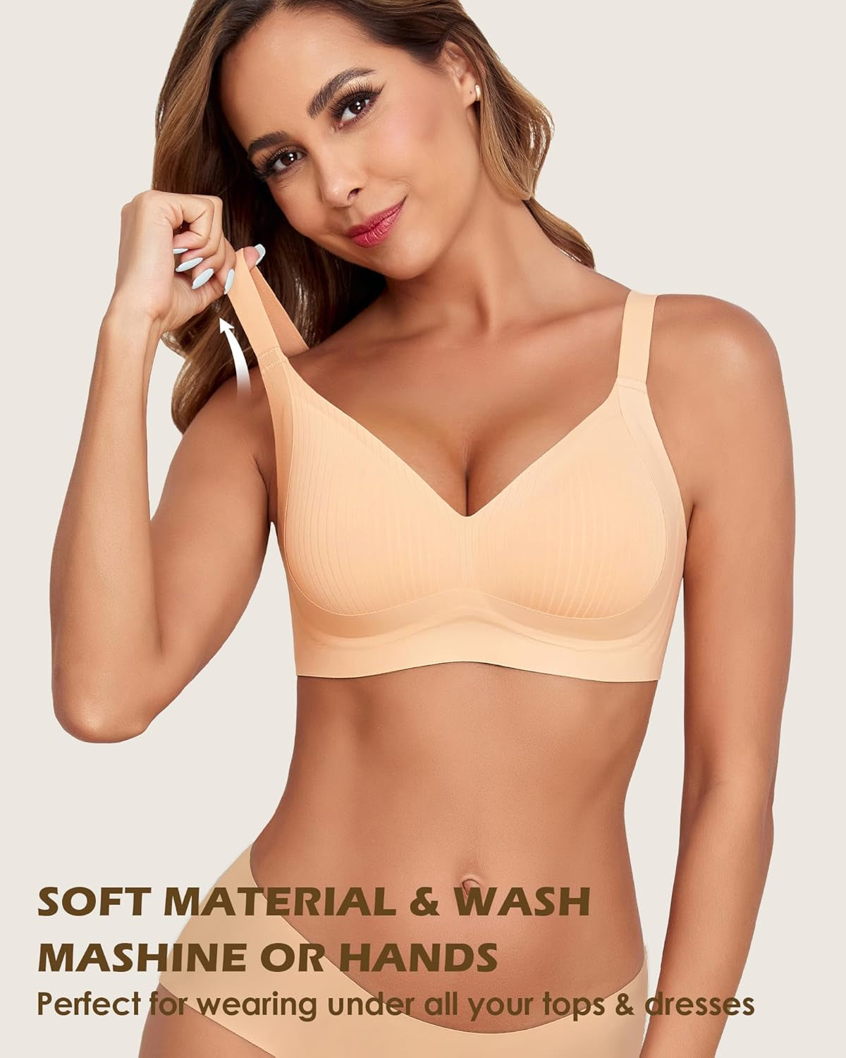 Wireless Bra for Women Support and Lift No Underwire Full Coverage Soft Comfort Regular plus Size Bras