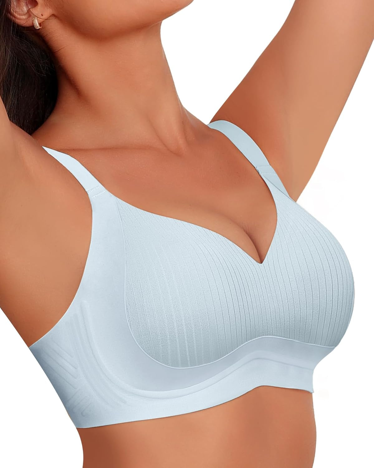 Wireless Bra for Women Support and Lift No Underwire Full Coverage Soft Comfort Regular plus Size Bras