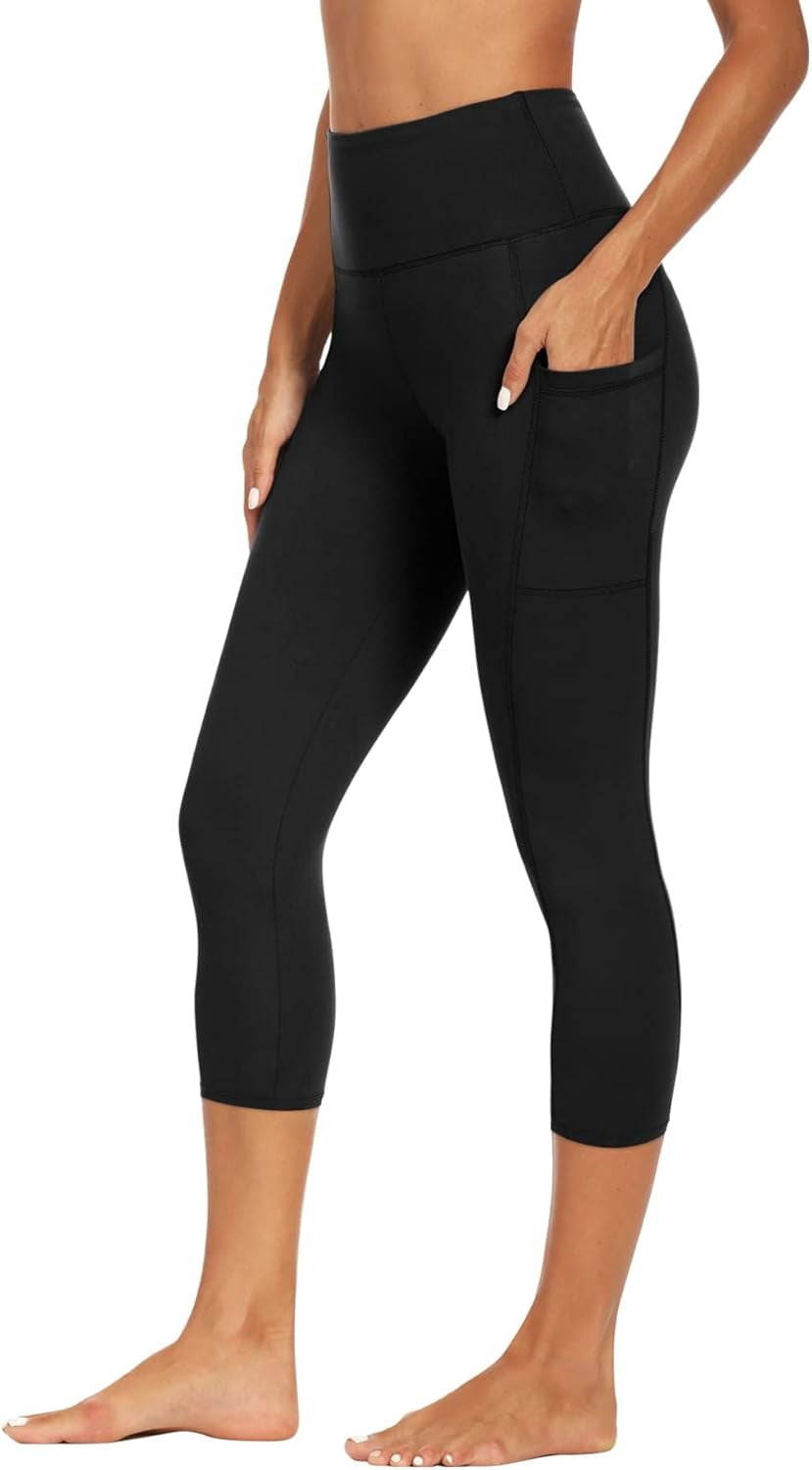 GAYHAY High Waisted Capri Leggings for Women - Soft Slim Yoga Pants for Running Cycling Workout