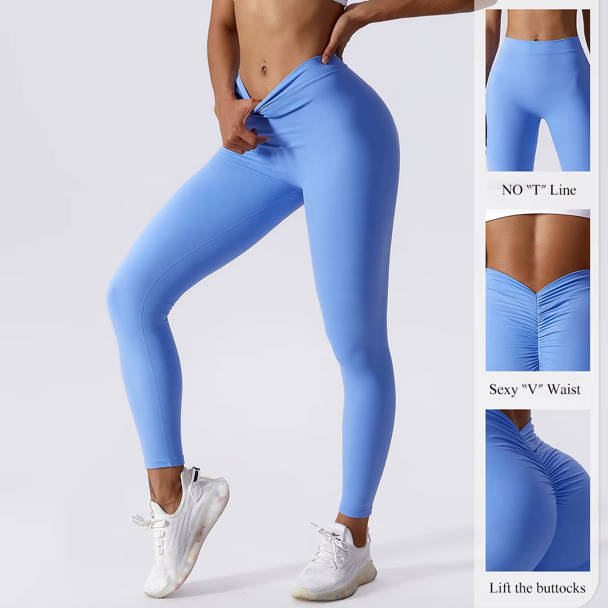 Scrunch Butt Gym Leggings Sexy V Waist Push up Leggings Women Fiteness Leggings Naked Feeling Yoga Pants Workout Tights Leggings