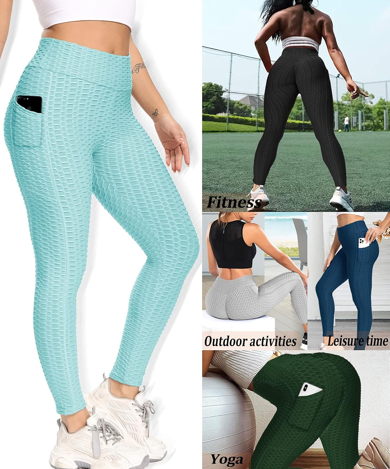 Butt Lifting anti Cellulite Workout Leggings for Women High Waist Yoga Pants Run