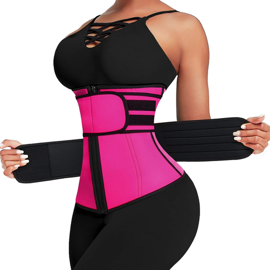 Waist Trainer for Women plus Size Two Belts Neoprene Workout Corset Waist Cinche