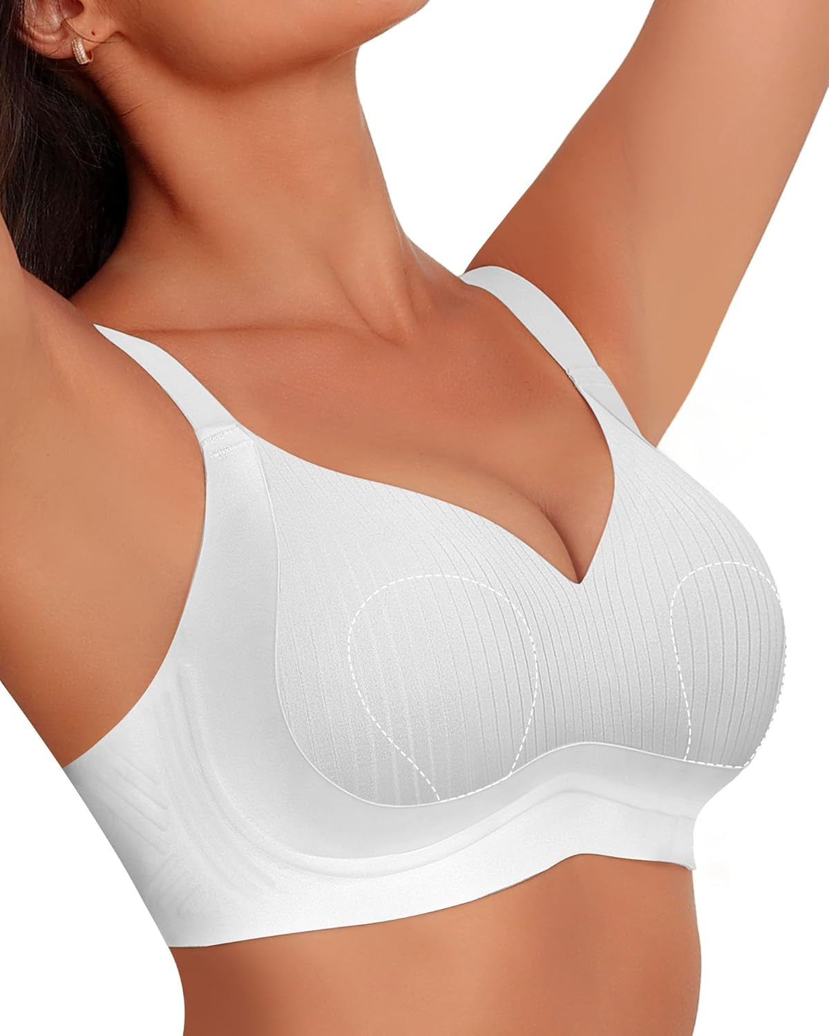 Wireless Bra for Women Support and Lift No Underwire Full Coverage Soft Comfort Regular plus Size Bras
