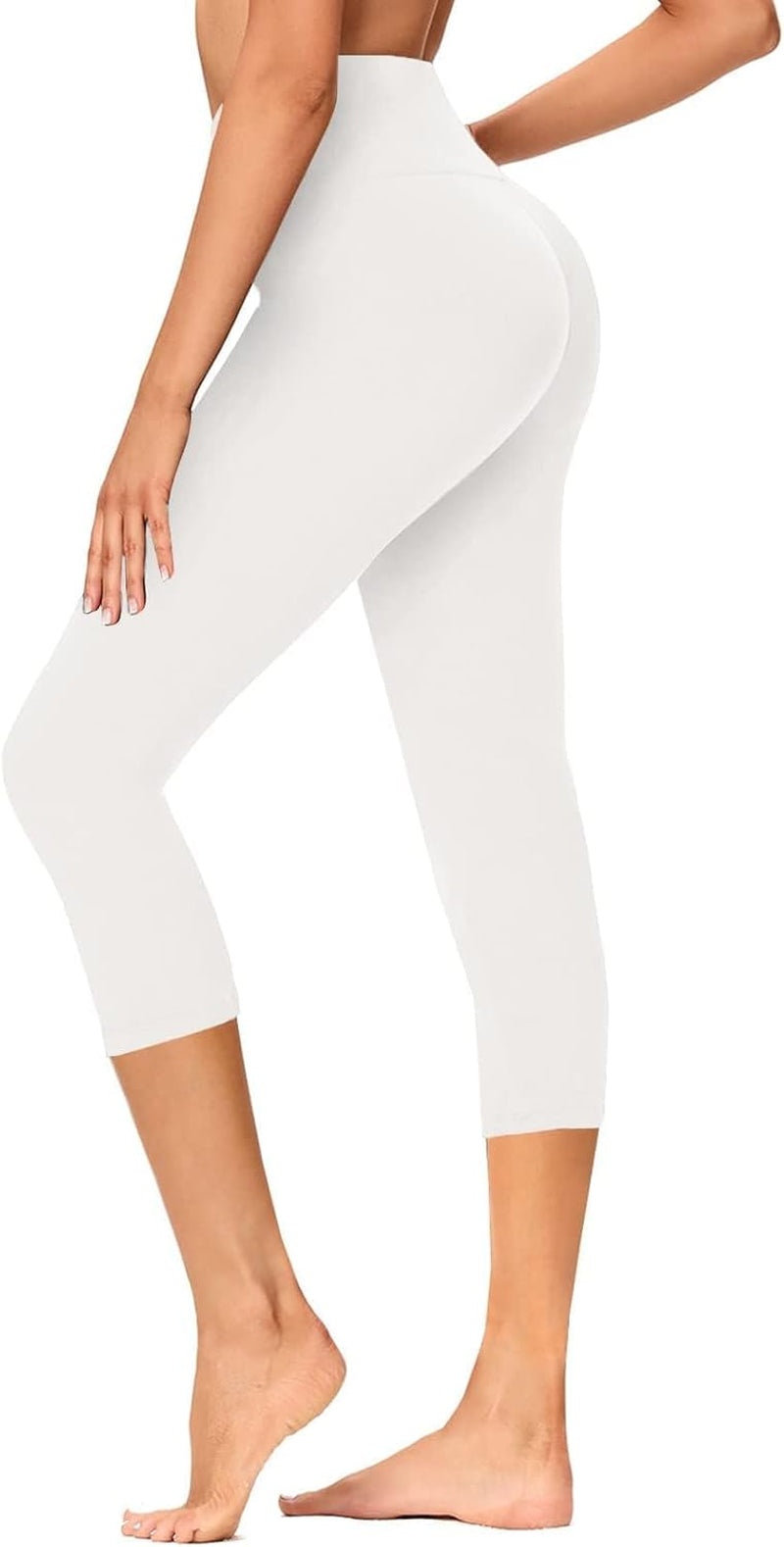 GAYHAY High Waisted Capri Leggings for Women - Soft Slim Yoga Pants for Running Cycling Workout