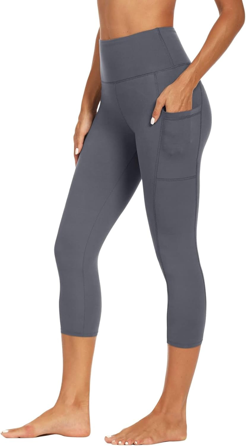GAYHAY High Waisted Capri Leggings for Women - Soft Slim Yoga Pants for Running Cycling Workout