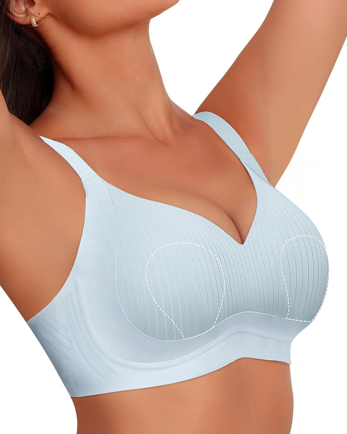Wireless Bra for Women Support and Lift No Underwire Full Coverage Soft Comfort Regular plus Size Bras