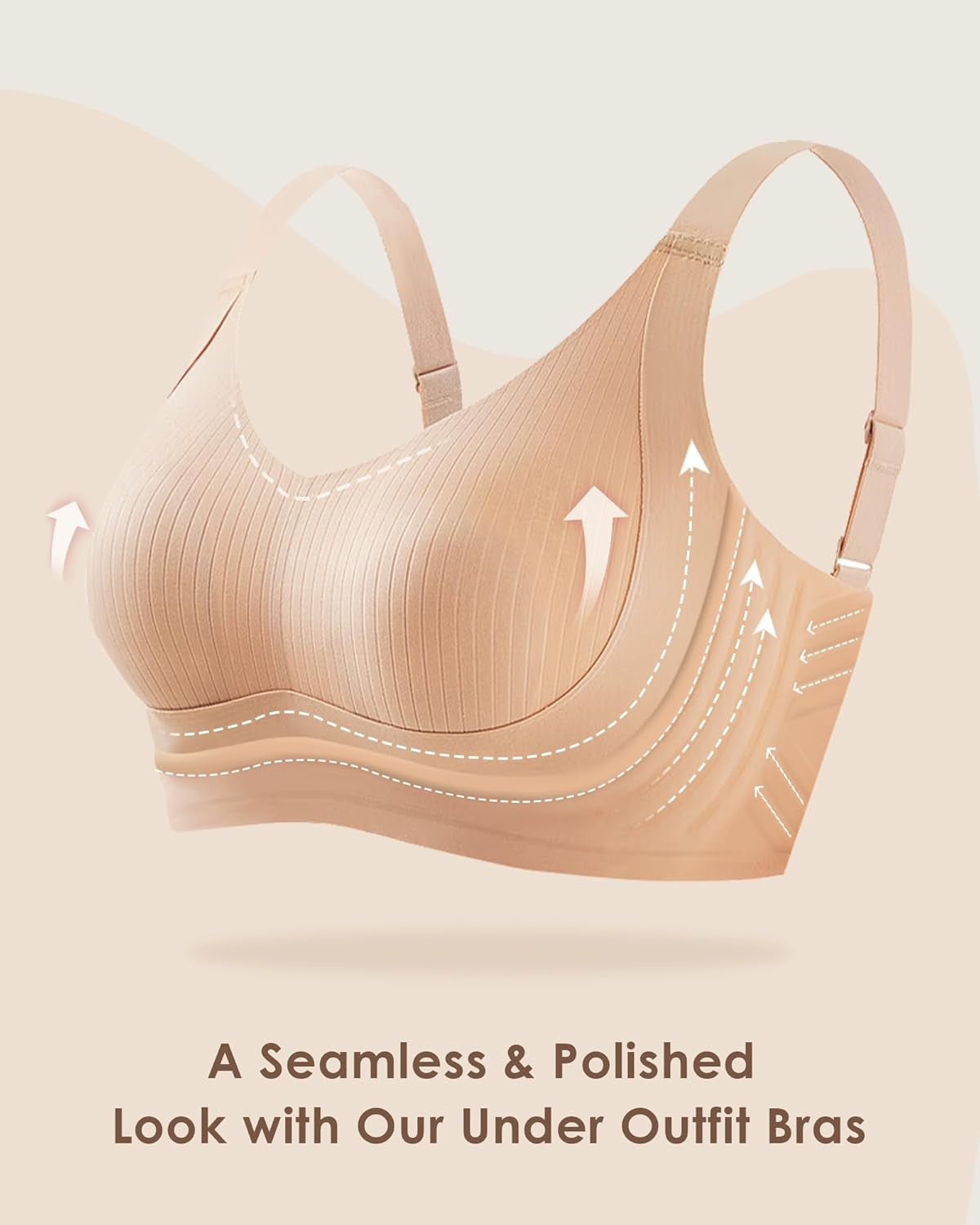 Wireless Bra for Women Support and Lift No Underwire Full Coverage Soft Comfort Regular plus Size Bras